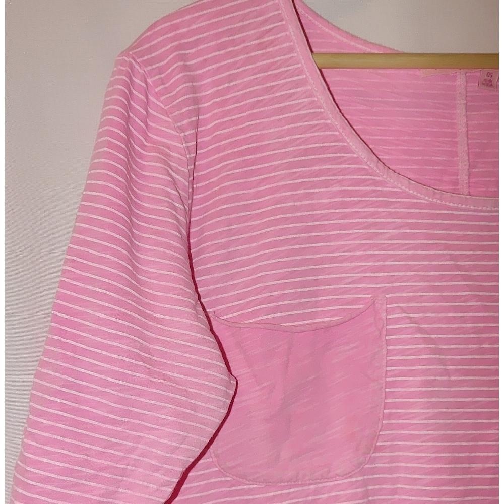 Fresh Produce Tee Bright Hot Pink White Stripe One Size Boxy Oversized Fit‎ M L - Picture 4 of 7